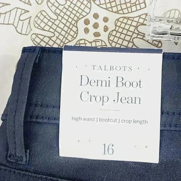 NWT Talbots Demi Boot Crop Jean High Waist Size 16 Navy Blue - Picture 8 of 10